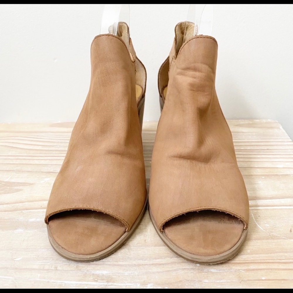 Lucky Brand Kerne Leather Peep Toe Booties
